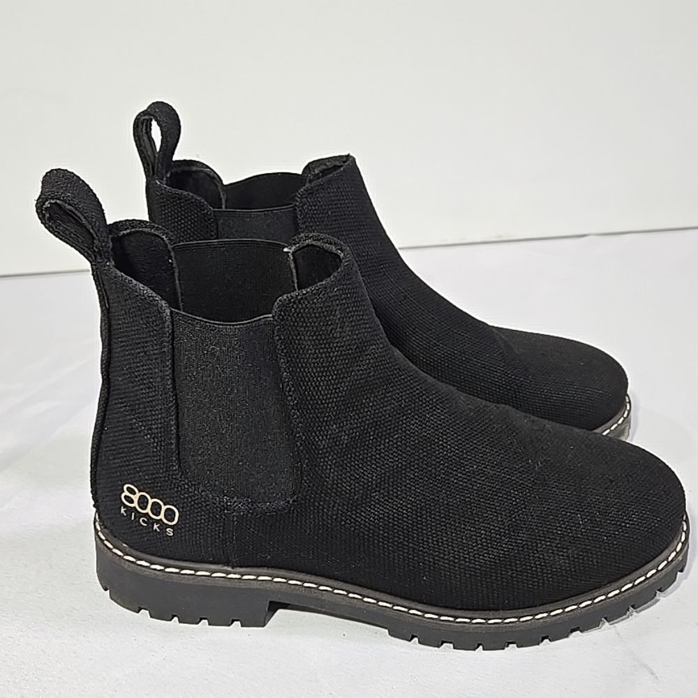 Ankle Boots 8000 Kicks 9 -(42) Hemp Black Chelsea Pull-On Comfort Casual Boots
